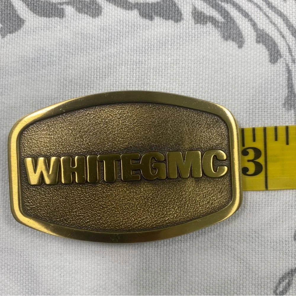 WHITEGMC Semi Trucks‎ Trucking Co Trucker Driver 1980s Vintage Belt Buckle